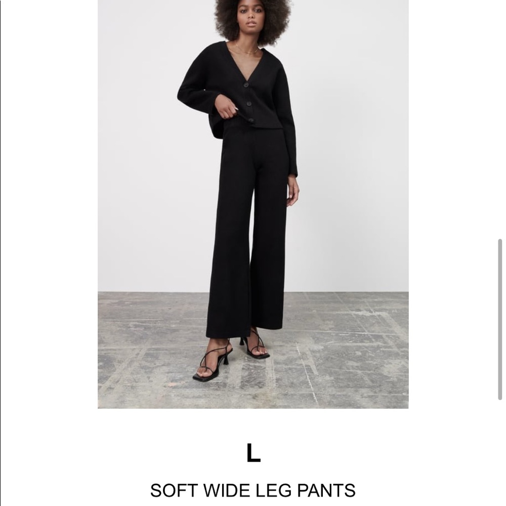 Zara black top & pants set Sz L